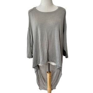 Raquel Allegra grey long sleeve knit back top